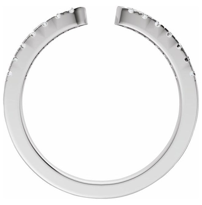 14K Yellow Or White Gold Round Vs, F+ Polished 1/6 Ctw Lab-Grown Diamond Open Band
