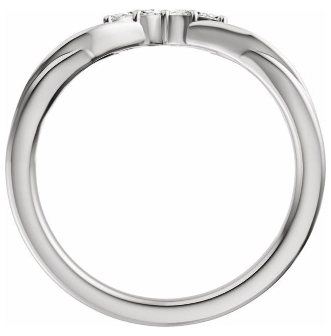 14K Yellow Or White Gold Marquise 3 X 1.5 Mm Polished 1/8 Ctw Lab-Grown Diamond Contour Band
