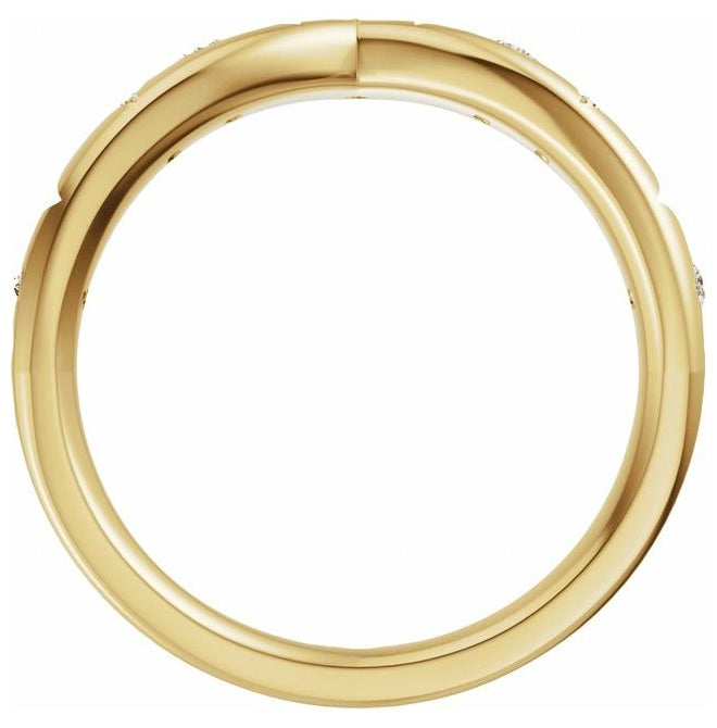 14K Yellow Or White Gold Round 1.7 Mm Polished 1/8 Ctw Natural Diamond Contour Band