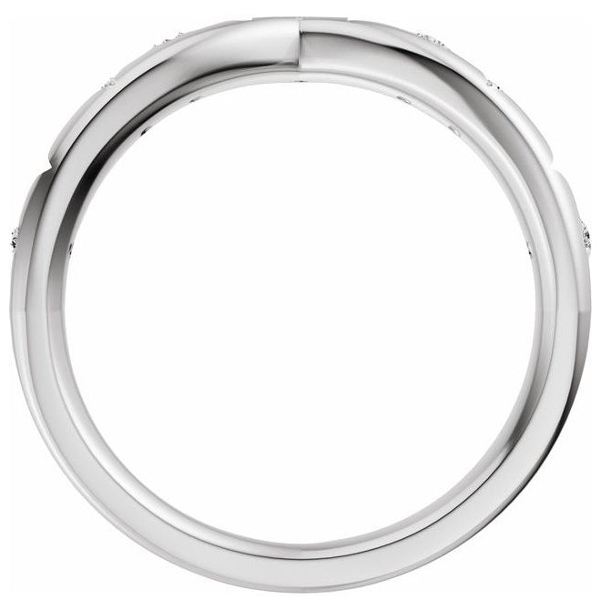 14K Yellow Or White Gold Round 1.7 Mm Polished 1/8 Ctw Lab-Grown Diamond Contour Band