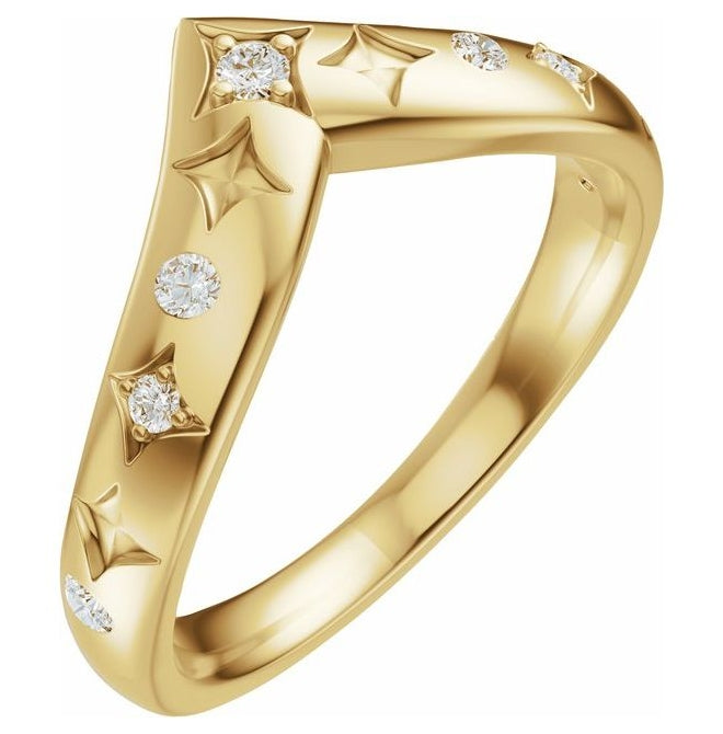 14K Yellow Or White Gold Round 1.7 Mm Polished 1/8 Ctw Lab-Grown Diamond Contour Band