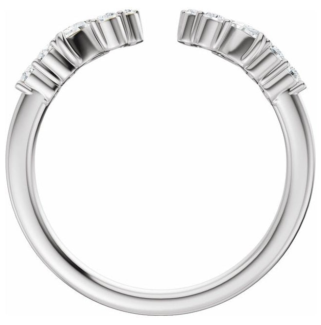 14K Yellow Or White Gold  Marquise  3.8 X 1.9 Mm Vs, F+  Polished 1/4 Ctw Lab-Grown Diamond Open Band