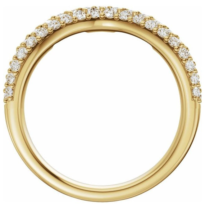 14K Yellow Or White Gold Round 1.7 Mm Polished 7/8 Ctw Lab-Grown Diamond Contour Band