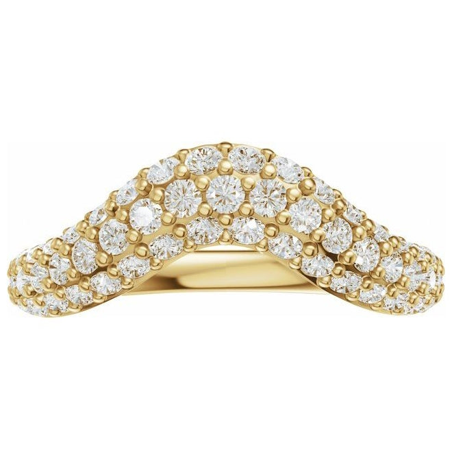 14K Yellow Or White Gold Round 1.7 Mm Polished 7/8 Ctw Lab-Grown Diamond Contour Band