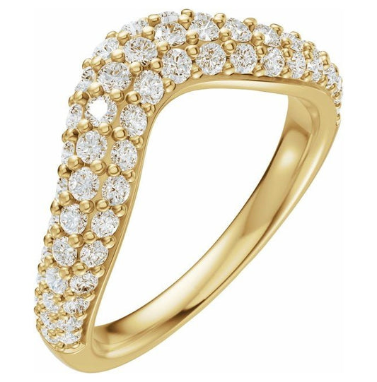 14K Yellow Or White Gold Round 1.7 Mm Polished 7/8 Ctw Lab-Grown Diamond Contour Band