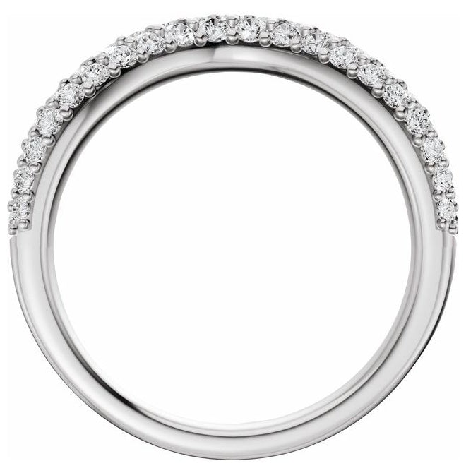 14K Yellow Or White Gold Round 1.7 Mm Polished 7/8 Ctw Lab-Grown Diamond Contour Band