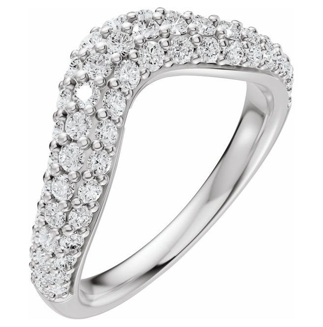 14K Yellow Or White Gold Round 1.7 Mm Polished 7/8 Ctw Lab-Grown Diamond Contour Band