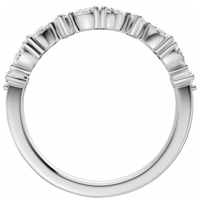 14K Yellow Or White Gold Pear 3 X 2 Mm Polished 1/2 Ctw Lab-Grown Diamond Anniversary Band