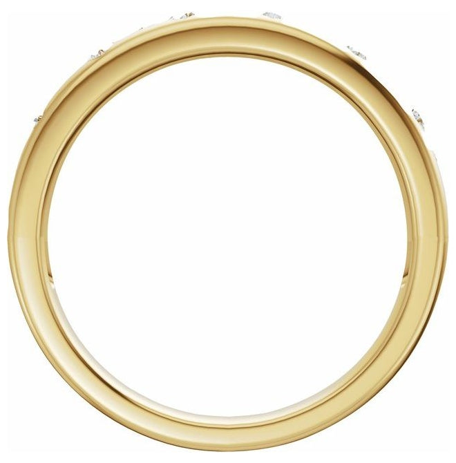 14K Yellow Or White Gold Round 1.8 Mm Polished 1/5 Ctw Lab-Grown Diamond Anniversary Band
