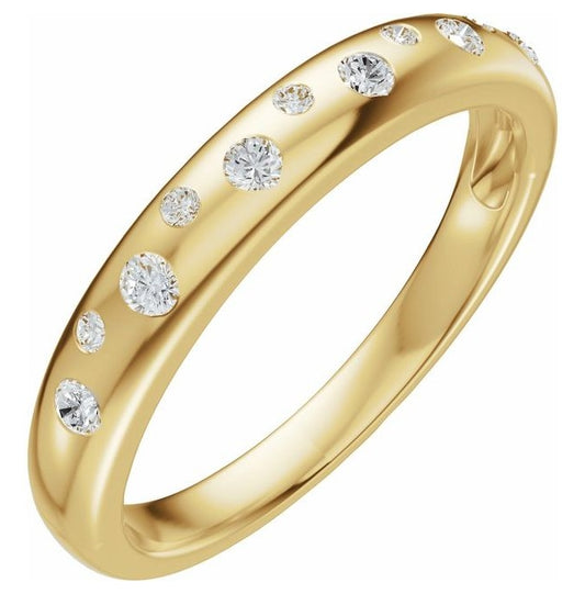 14K Yellow Or White Gold Round 1.8 Mm Polished 1/5 Ctw Lab-Grown Diamond Anniversary Band