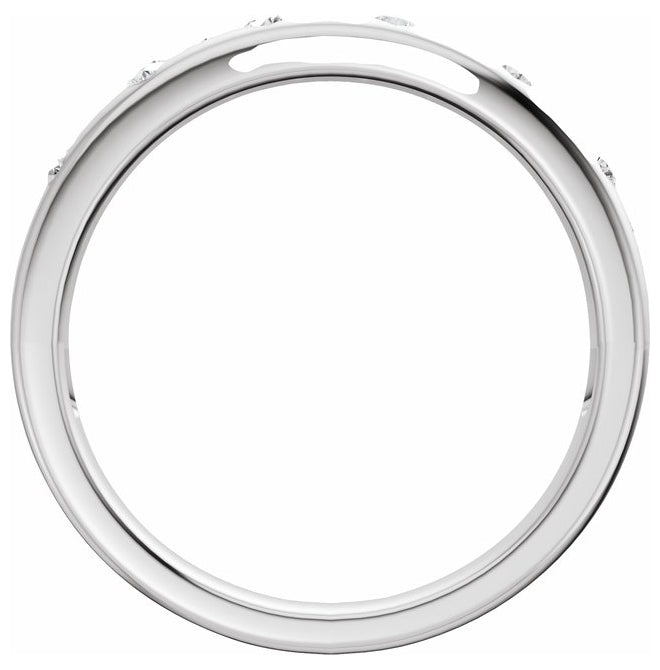 14K Yellow Or White Gold Round 1.8 Mm Polished 1/5 Ctw Lab-Grown Diamond Anniversary Band