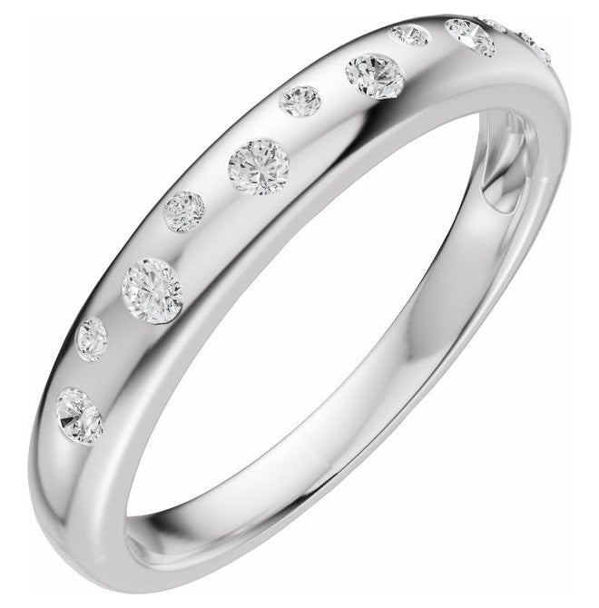 14K Yellow Or White Gold Round 1.8 Mm Polished 1/5 Ctw Lab-Grown Diamond Anniversary Band