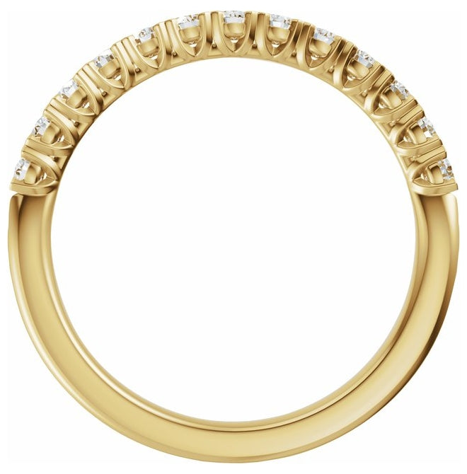 14K Yellow Or White Gold Round 2 Mm Polished 1/2 Ctw Lab-Grown Diamond Low Profile Anniversary Band Size 7