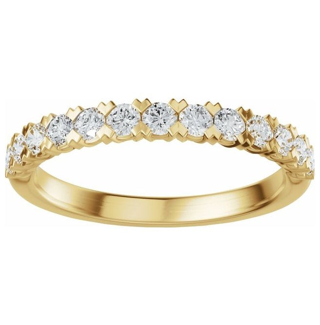 14K Yellow Or White Gold Round 2 Mm Polished 1/2 Ctw Lab-Grown Diamond Low Profile Anniversary Band Size 7