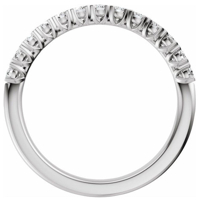 14K Yellow Or White Gold Round 2 Mm Polished 1/2 Ctw Lab-Grown Diamond Low Profile Anniversary Band Size 7