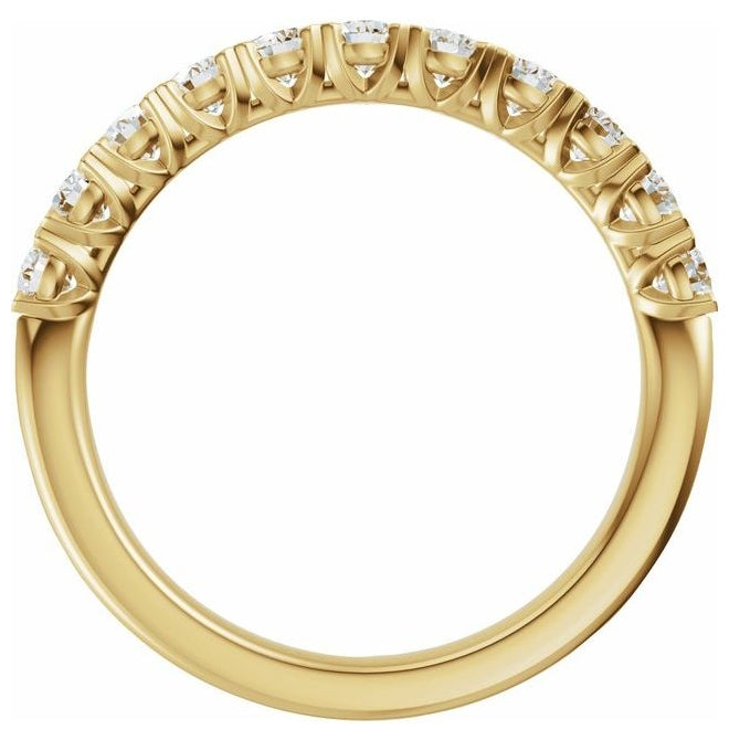 14K Yellow Or White Gold Round 2.5 Mm Polished 3/4 Ctw Lab-Grown Diamond Low Profile Anniversary Band Size 7