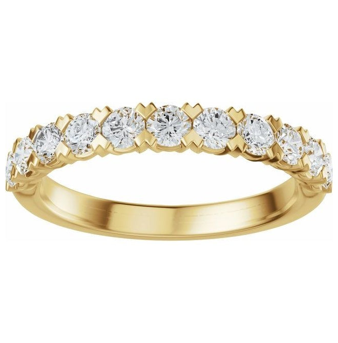 14K Yellow Or White Gold Round 2.5 Mm Polished 3/4 Ctw Lab-Grown Diamond Low Profile Anniversary Band Size 7