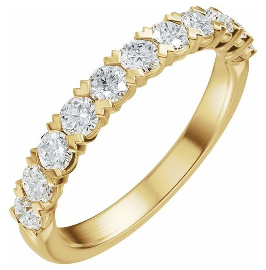 14K Yellow Or White Gold Round 2.5 Mm Polished 3/4 Ctw Lab-Grown Diamond Low Profile Anniversary Band Size 7