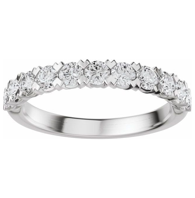 14K Yellow Or White Gold Round 2.5 Mm Polished 3/4 Ctw Lab-Grown Diamond Low Profile Anniversary Band Size 7