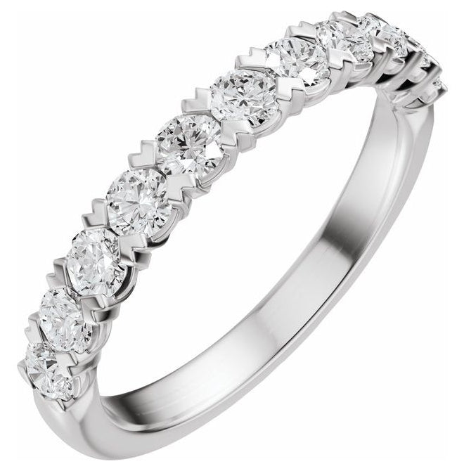 14K Yellow Or White Gold Round 2.5 Mm Polished 3/4 Ctw Lab-Grown Diamond Low Profile Anniversary Band Size 7