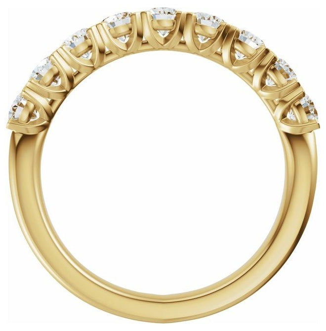 14K Yellow Or White Gold Round 3 Mm Polished 9/10 Ctw Lab-Grown Diamond Low Profile Anniversary Band Size 7