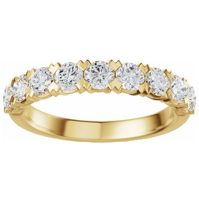 14K Yellow Or White Gold Round 3 Mm Polished 9/10 Ctw Lab-Grown Diamond Low Profile Anniversary Band Size 7