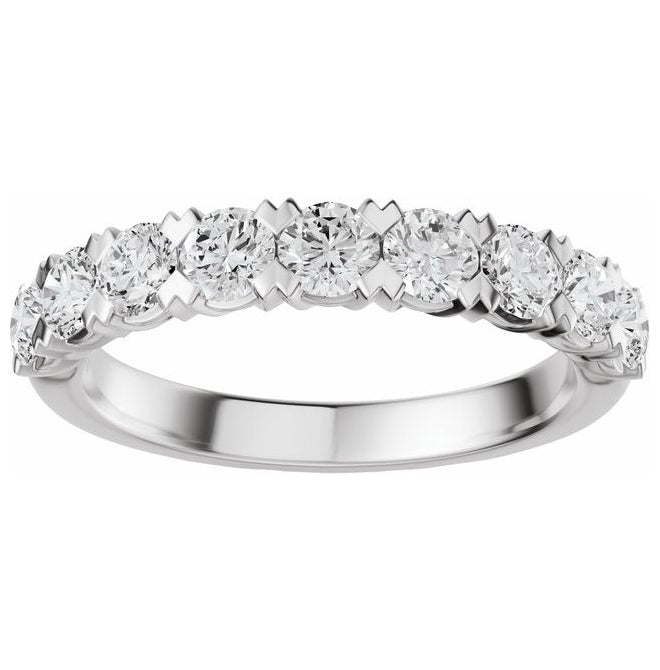 14K Yellow Or White Gold Round 3 Mm Polished 9/10 Ctw Lab-Grown Diamond Low Profile Anniversary Band Size 7