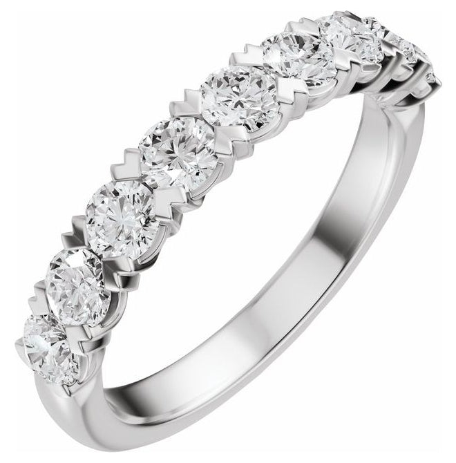 14K Yellow Or White Gold Round 3 Mm Polished 9/10 Ctw Lab-Grown Diamond Low Profile Anniversary Band Size 7