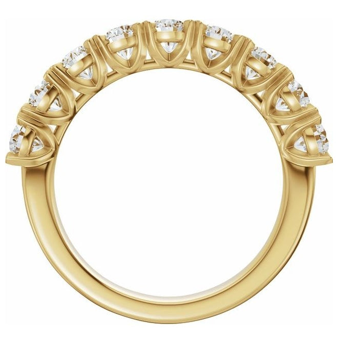 14K Yellow Or White Gold Oval 5 X 3.5 Mm Polished 2 1/3 Ctw Lab-Grown Diamond Low Profile Anniversary Band Size 7