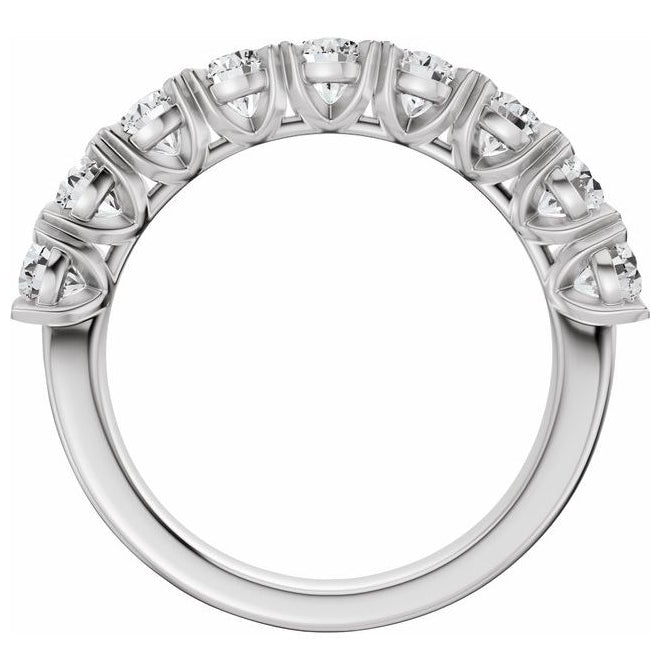 14K Yellow Or White Gold Oval 5 X 3.5 Mm Polished 2 1/3 Ctw Lab-Grown Diamond Low Profile Anniversary Band Size 7