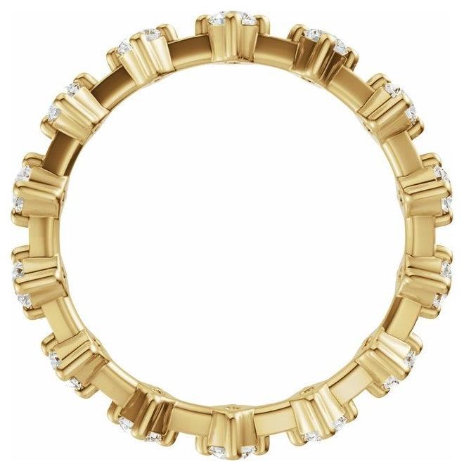 14K Yellow Or White Gold  Round  2.5 Mm Vs, F+  Polished 1 Ctw Lab-Grown Diamond Eternity Band