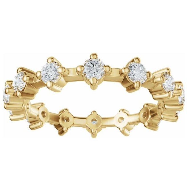 14K Yellow Or White Gold  Round  2.5 Mm Vs, F+  Polished 1 Ctw Lab-Grown Diamond Eternity Band