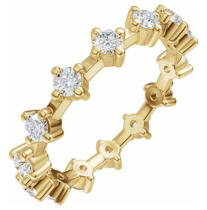 14K Yellow Or White Gold  Round  2.5 Mm Vs, F+  Polished 1 Ctw Lab-Grown Diamond Eternity Band