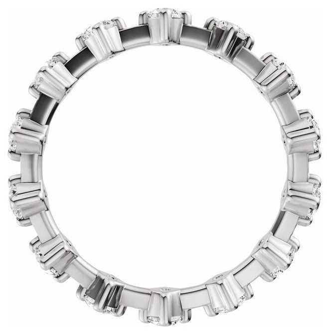 14K Yellow Or White Gold  Round  2.5 Mm Vs, F+  Polished 1 Ctw Lab-Grown Diamond Eternity Band