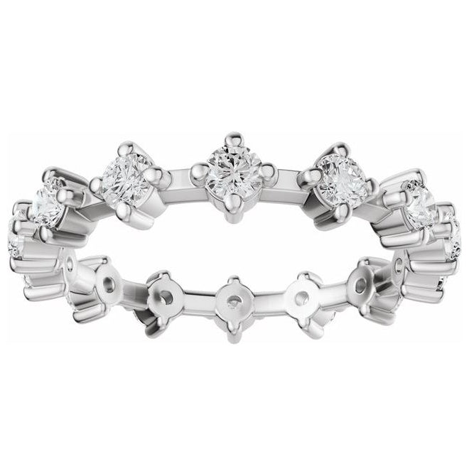14K Yellow Or White Gold  Round  2.5 Mm Vs, F+  Polished 1 Ctw Lab-Grown Diamond Eternity Band
