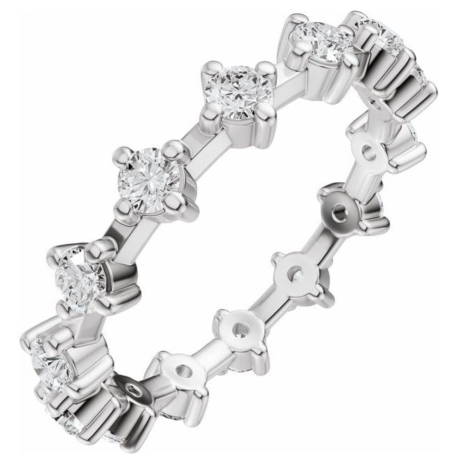 14K Yellow Or White Gold  Round  2.5 Mm Vs, F+  Polished 1 Ctw Lab-Grown Diamond Eternity Band