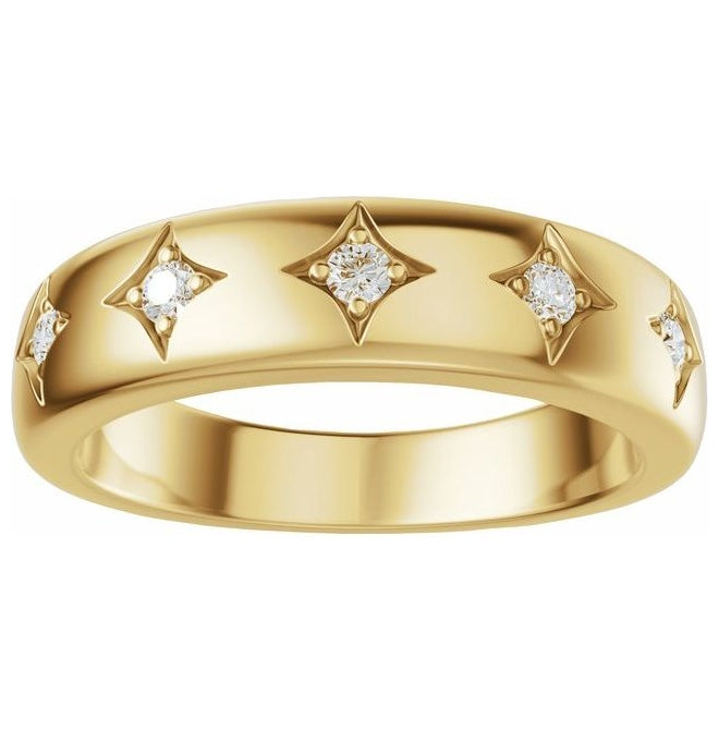 14K Yellow Or White Gold Round 1.7 Mm Polished 1/10 Ctw Lab Grown Diamond Anniversary Band
