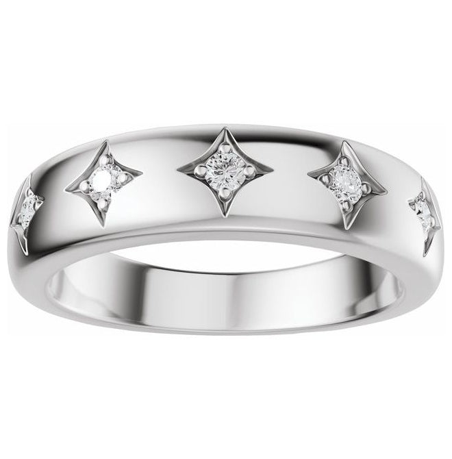 14K Yellow Or White Gold Round 1.7 Mm Polished 1/10 Ctw Lab Grown Diamond Anniversary Band