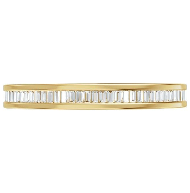 14K Yellow Or White Gold Straight Baguette 1.4 X .7 Mm Si, G-H  Polished Natural Diamond Eternity Band
