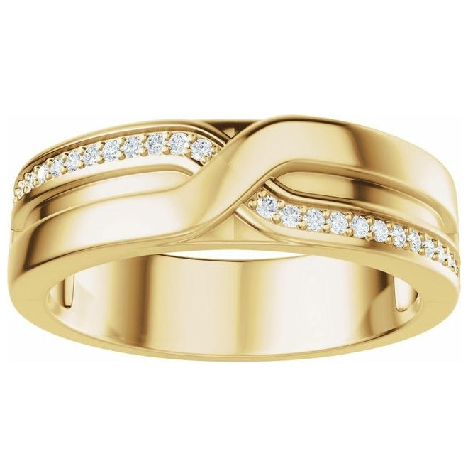 14K Yellow Or White Gold Round 1 Mm Polished 1/8 Ctw Lab-Grown Diamond Band
