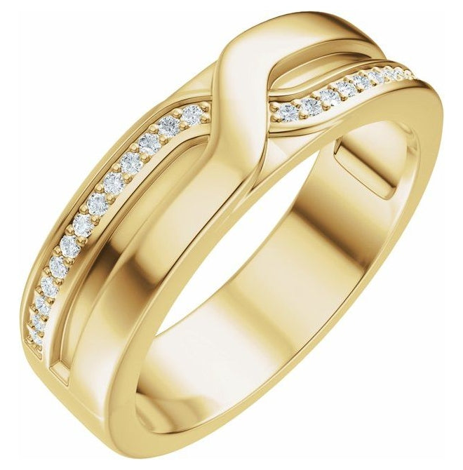 14K Yellow Or White Gold Round 1 Mm Polished 1/8 Ctw Lab-Grown Diamond Band