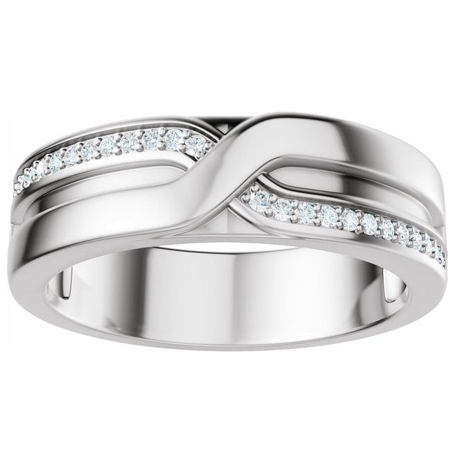 14K Yellow Or White Gold Round 1 Mm Polished 1/8 Ctw Lab-Grown Diamond Band