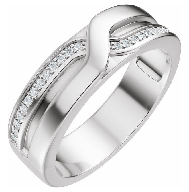 14K Yellow Or White Gold Round 1 Mm Polished 1/8 Ctw Lab-Grown Diamond Band