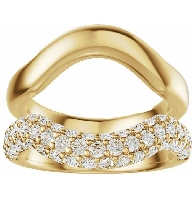 14K Yellow Or White Gold Round 1.7 Mm Polished 1 Ctw Lab-Grown Diamond Ring Guard