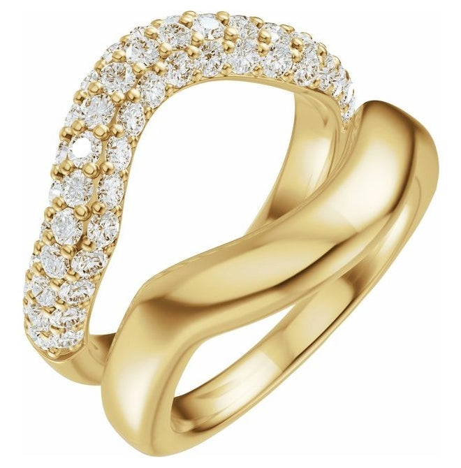 14K Yellow Or White Gold Round 1.7 Mm Polished 1 Ctw Lab-Grown Diamond Ring Guard