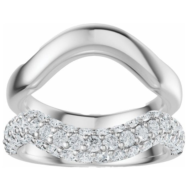 14K Yellow Or White Gold Round 1.7 Mm Polished 1 Ctw Lab-Grown Diamond Ring Guard