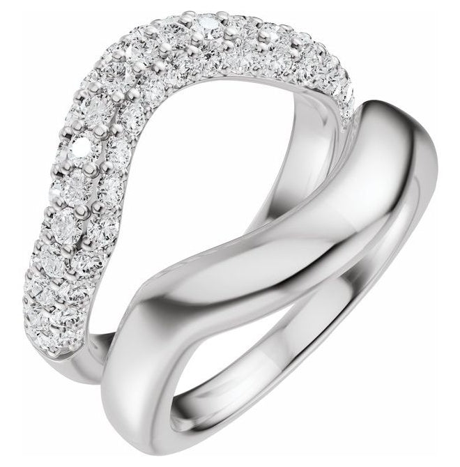 14K Yellow Or White Gold Round 1.7 Mm Polished 1 Ctw Lab-Grown Diamond Ring Guard