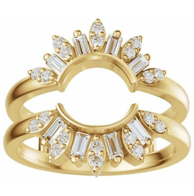14K Yellow Or White Gold Straight Baguette 2.6 X 1.3 Mm Polished 3/8 Ctw Lab-Grown Diamond Ring Guard