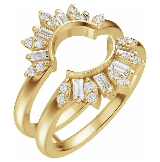 14K Yellow Or White Gold Straight Baguette 2.6 X 1.3 Mm Polished 3/8 Ctw Lab-Grown Diamond Ring Guard