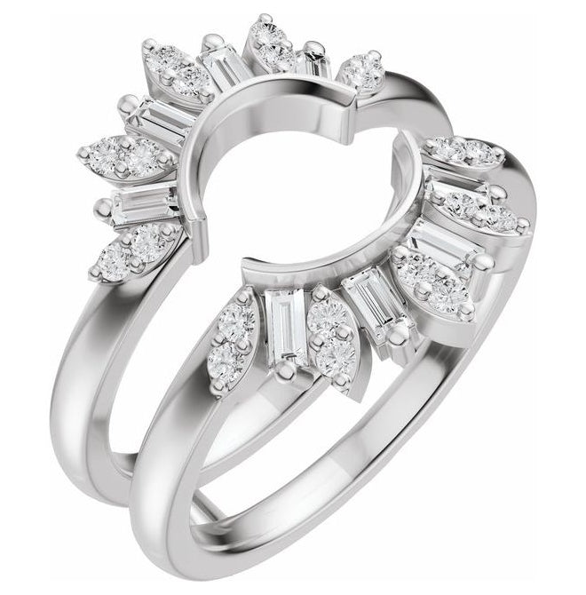 14K Yellow Or White Gold Straight Baguette 2.6 X 1.3 Mm Polished 3/8 Ctw Lab-Grown Diamond Ring Guard